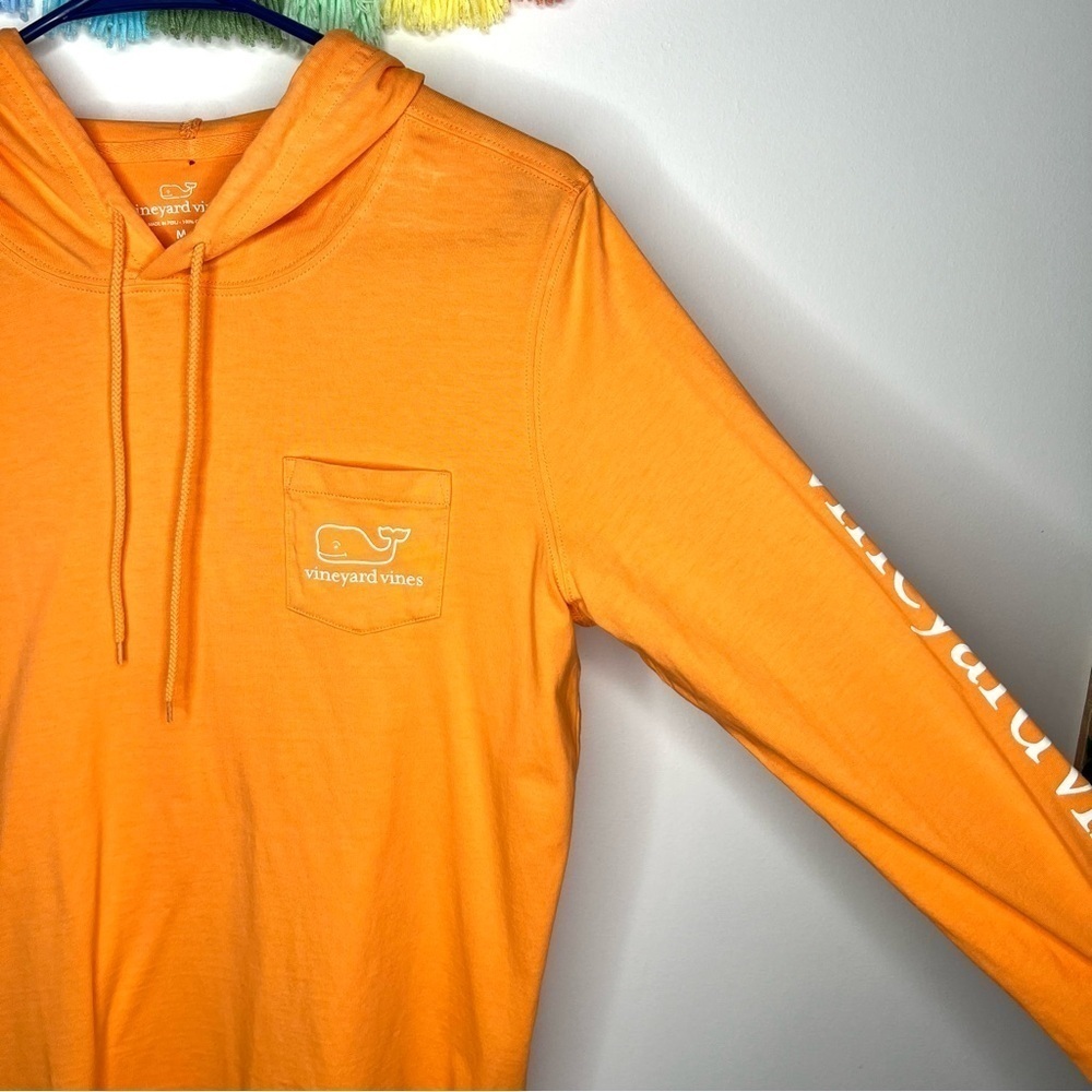 Vineyard Vines Orange Logo Lightweight Sweatshirt Hoodie Size Medium - Picture 4 of 12